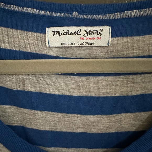 Michael Stars Blue & Grey Stripe Top One Size fits most - Picture 3 of 4